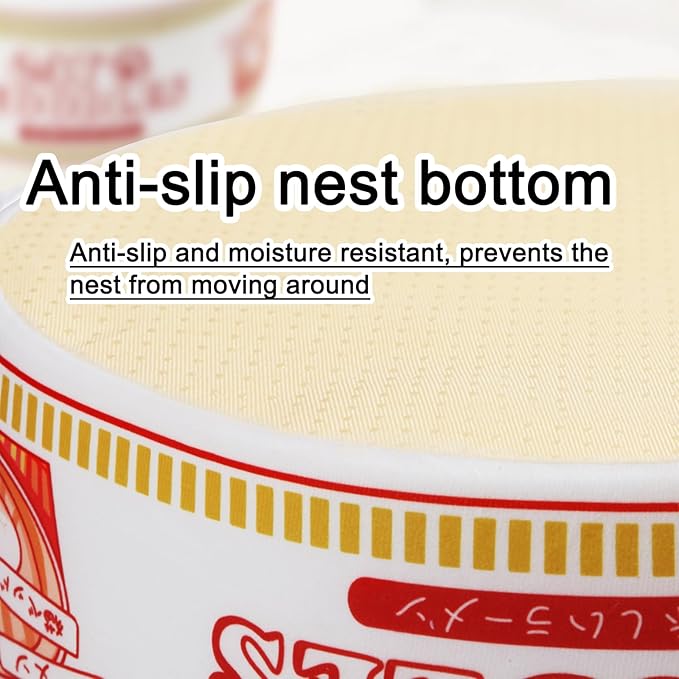 寵幸 Ramen Noodle Cat Bed, Soft Warm Washable for Cats Dogs | Creative Pet Nest, Indoor Use, Removable Cushion, Multi-Size Fit, Dog & Cat Dual Use