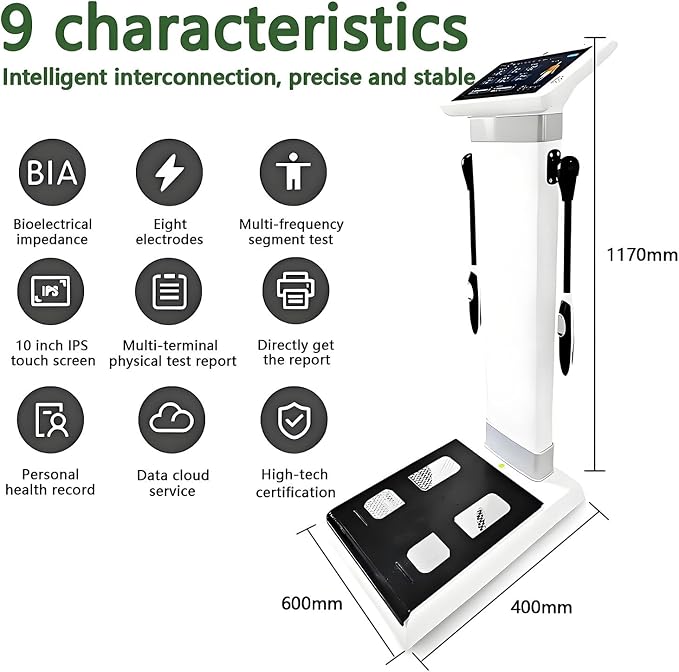 Body Composition Analyser Weight Height Measurement Intelligent Body Scanner Measurement Analysis Fat Testing Machine Human Analyzer with Printer