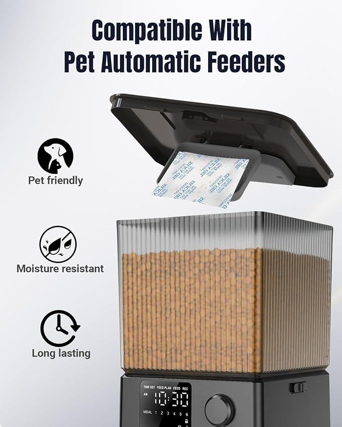 16pcs Pet Food Desiccant Bag Compatible with Oneisall Automatic Cat Feeder, Desiccant Packs Replacement with Color Indicating for Automatic Pet Feeder, Keep Cat Dog Food Dry and Fresh