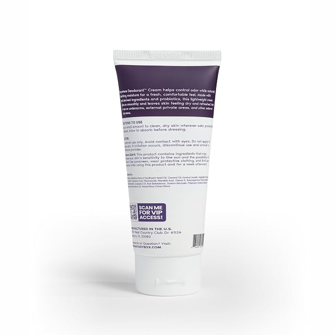 Her Fantasy Box | Everywhere Deodorant | with Probiotics - Berry Scent | Aluminum-Free, Naturally Absorbs Moisture | Fights Odor & Bacteria | Skin-Improving Formula