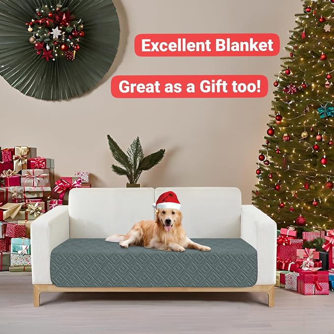 2026 Waterproof Sofa Dog Blanket (30"x53") Comfy Loveseat Couch Mat for Pets with Anti-Slip Back, Universal Incontinence Lightweight Liner Pad for Furniture Car Picnic etc Durable Washable, Dark Grey