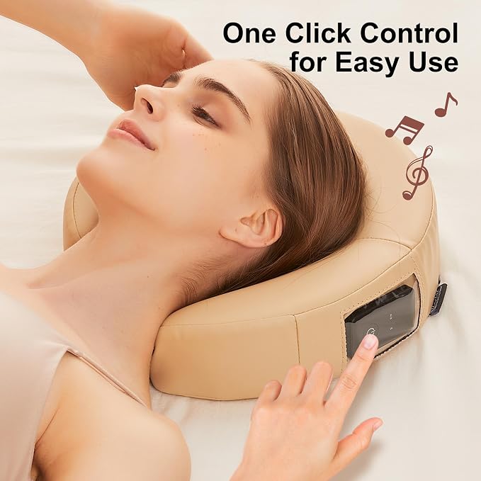Master Massage 28" Argo Portable Massage Table with Extra Music Master Crescent Round High Fidelity Sound Face Cradle Cushion - Cream