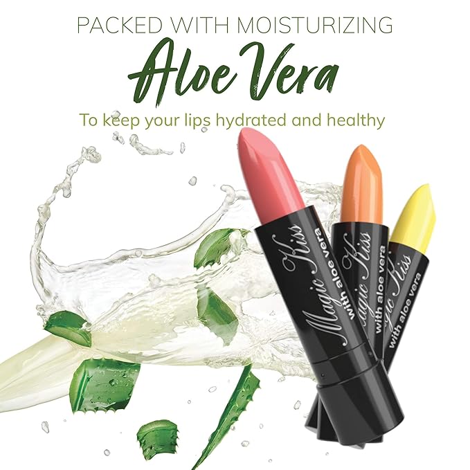 Magic Kiss Color Changing Matte Lipstick set, Long Lasting Nutritious Lips Moisturizer Magic Temperature Color Change Lip Balm with Aloe Vera PH Lipstick MADE IN USA (2 Pack - Green & Black)