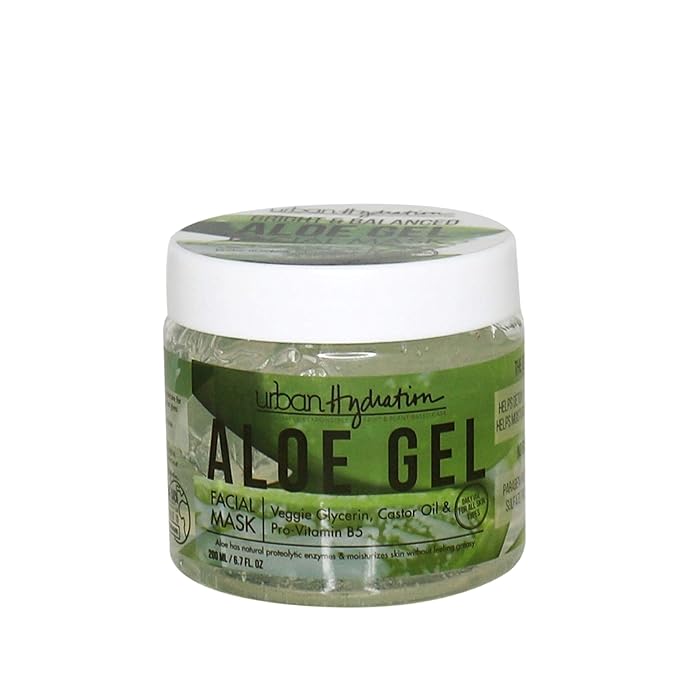 Urban Hydration Bright & Balanced Aloe Vera Leaf Facial Gel Mask | Lightweight, Removes Skin Impurities, Hydrates, Helps with Acne, Benefits For Smooth Skin, All Skin Types | 6.7 Fl Ounce