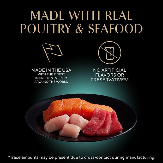 Sheba Perfect Portions Cuts Wet Cat Food, Variety Pack, 2.6 oz, 48 ct | Cuts in gravy, chicken/turkey/salmon/tuna, snap-peel-serve twin packs trays, no corn/soy, 96 servings, no artificial flavors