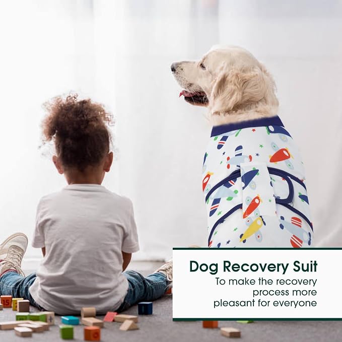 Kuoser Recovery Suit for Dogs Cats, Soft Dog Surgery Suit Female Male Spay | Professional Dog Onesie for Surgery, Substitute E-Collar & Cone, Prevent Licking Dog surgical suit Pet Neuter Suit