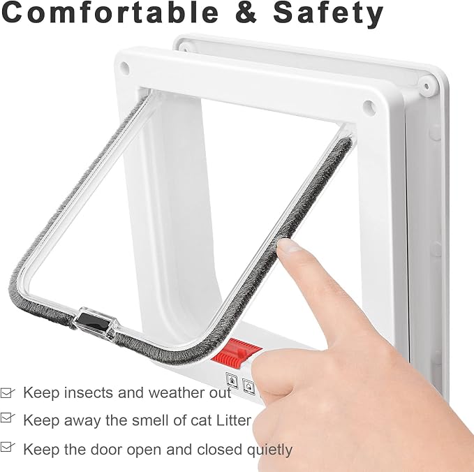 Lessmon Cat Door Flap for Interior Exterior Doors, Outer 7.76x7.5x0.78in, M