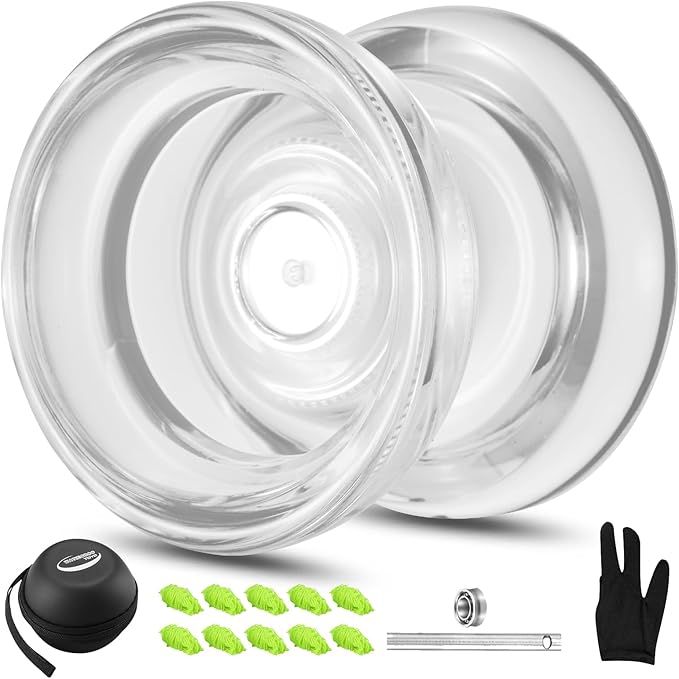WATIEOBOO yo yo P02 Dual Mode Plastic Crystal yoyo, Responsive Yoyos Converts to Non-Responsive Yo Yo, Beginner yo-yo, and Adult Professional YoYo, Trick yoyo