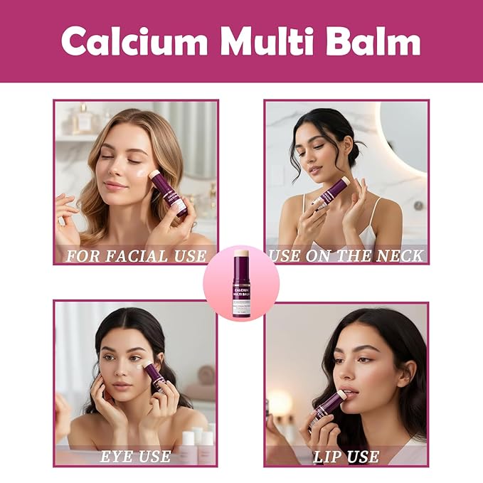 Calcium Multi Balm Stick, Calcium Volume Multi Balm, Under Eye Balm, Korean Collagen Hydrating & Moisturizing Stick, Anti-Aging, Firming Skin, Reduce Fine Lines, Suitable for Face, Eyes, Neck (1)