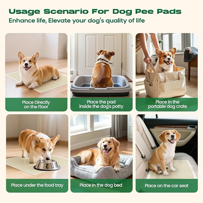 Bamboo Small Puppy Pads Pee Pads for Dogs 22"x22" 100 Count | Bamboo Training Pads Deodorizing Leakproof Quick Drying Dog Pee Pads Super Absorbent Disposable Pee Pads for Dogs Puppies