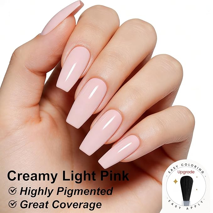 YTD Likomey Gel Nail Polish,15ml Creamy Barely Pink Soak Off UV Nails Gel,Salon Home DIY Nail Art Manicure and Pedicure Pastel Light Pink Gel Varnish,CS420