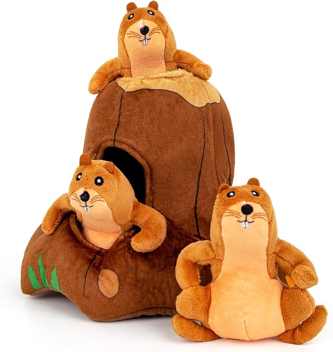 Hollypet Squeaky Hide and Seek Dog Toys for Small and Medium Dogs, Moles