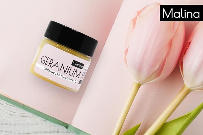 Malina™ Organic Geranium Eye Concentrate | Anti-Aging | Reduce Puffiness | Supress Inflammation | Pure Essential Oil | No Fragrance | Handmade