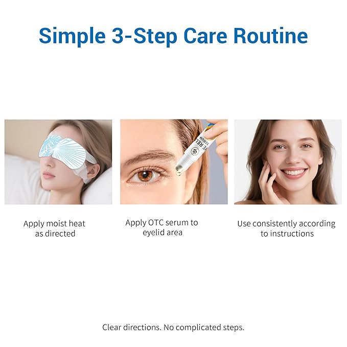 Stye Eye Treatment Kit, Stye Relief Rollerball Serum and Eye Patches for Styes, Chalazions and Blepharitis Treatment for Eyelids, Stye Eye Compress, Clear Eyes Redness Relief, Sleep Eye Mask