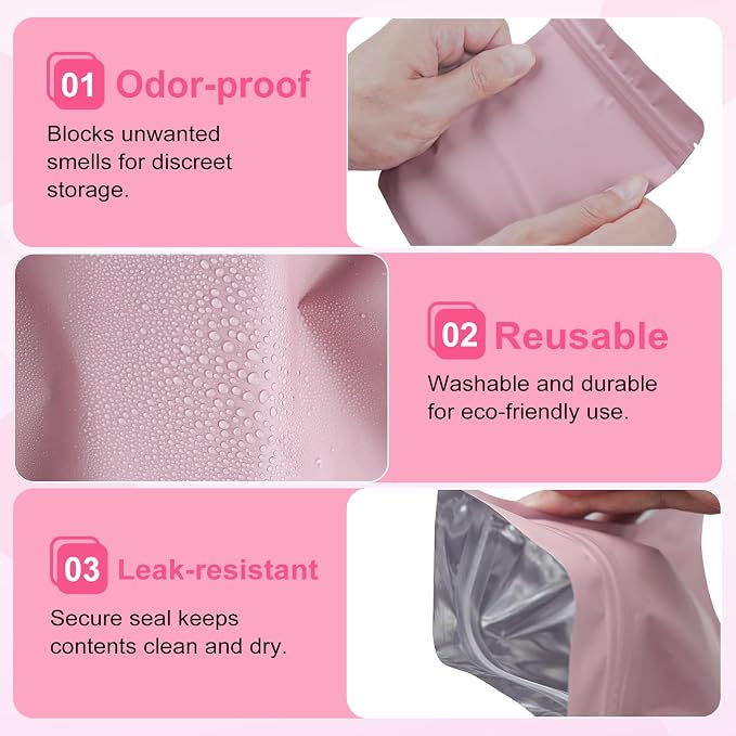 300-Pack Pink Discreet Sanitary Disposal Bags - Waterproof and Leak-Proof.Opaque Feminine Hygiene Waste Bags for Tampons,Pads & Liners(Pink)