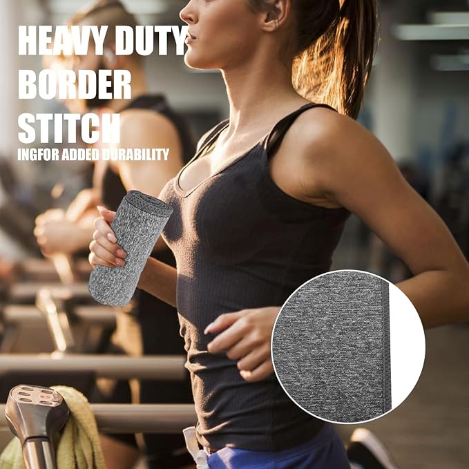 Microfiber Quick Dry Gym Towel, Silver ION Odor-Free Absorbent Fiber, Fast Drying, Men & Women Workout Gear for Body Sweat, Working Out, Towels (Dark Grey, 5Pack - 16 * 27Inch)