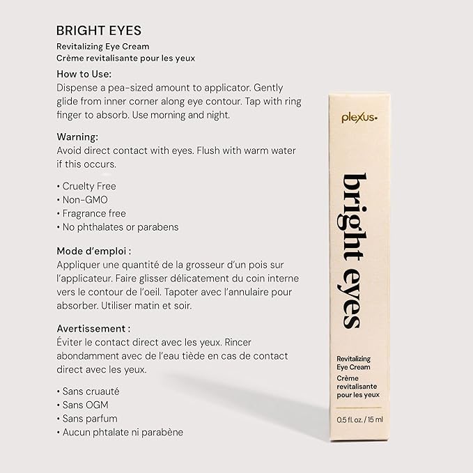 Plexus Bright Eyes™ Revitalizing Eye Cream | 0.5 Fl Oz / 15 ml | Advanced Peptide Complex, Caffeine, Vitamin C | Hydrating & Lifting Formula