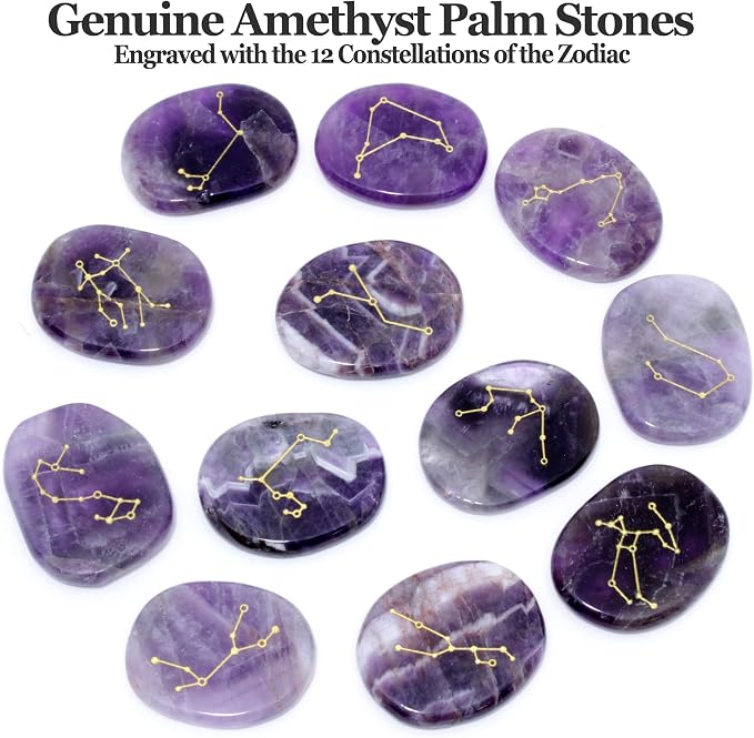 DANCING BEAR Leo Zodiac Healing Crystals Gift Set (14 Pc): 9 Stones, 18K Gold-Plated Constellation Necklace, Meteorite, Succulent Candle, Palo Santo Smudge Stick, and Info Guide, Made in The USA
