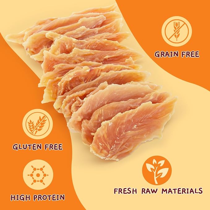 Jungle Calling Chicken Breast Jerky Treats for Medium/Large Breeds, 1.33 lb | High Protein, Stomach-Friendly, No Artificial Colors, Chewy for Teeth Cleaning, Easy to Tear, Ideal for Training