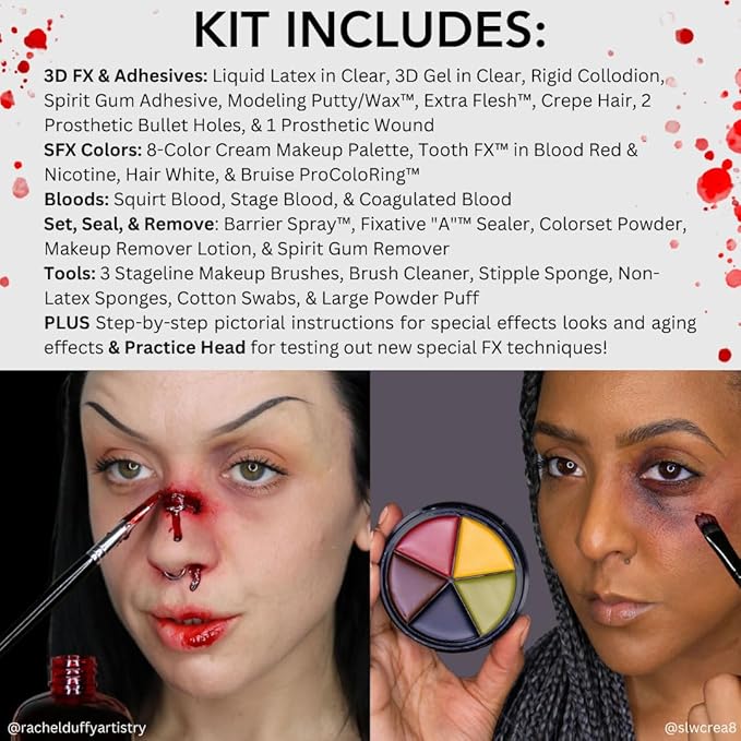 Mehron Makeup Special FX All-Pro Makeup Kit with Practice Head | Complete Professional Stage Kit Includes Practice Head | Special Effects for Theatre, Halloween, & Cosplay