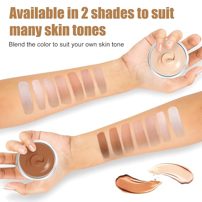 Tattoo Cover Up Makeup, 2 Colors Tattoo Cover Up Concealer, Suitable for Scars, Vitiligo, Spots, Waterproof and Sweatproof