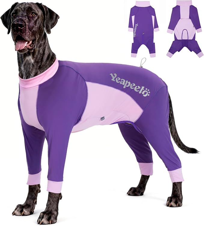 Dog Sun Protection Cooling Suit UPF 50+, Quick-Dry Breathable Jumpsuit for Large & Medium Dogs, Outdoor Dirt-Resistant Shedding Control Pet Apparel (Berry Purple, 7X-Large)