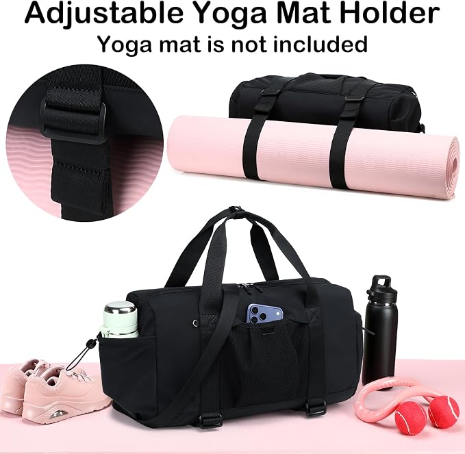 Gym Bag for Women Gym Duffle Bag with Shoe Bag and Wet Pocket Carry On Overnight Weekender Duffel Bag for Travel Sports Yoga
