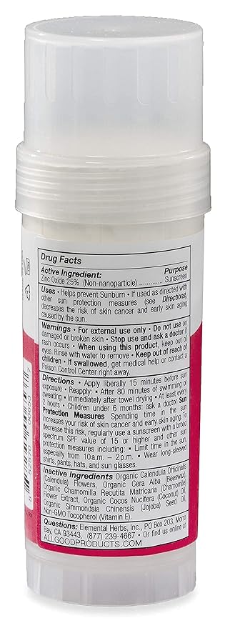 All Good Baby & Kids Mineral Sunscreen Butter Stick for Face, Nose, Ears - UVA/UVB Broad Spectrum SPF 50, Coral Reef Friendly, Water Resistant, Zinc Oxide, Vitamin E (2.75 oz)(2-Pack)