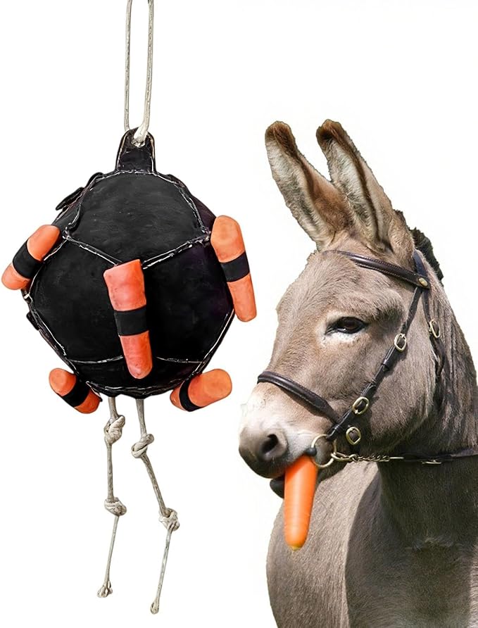 Horse Treat Ball Hay Feeder Holder 55x25cm Hay Dispenser Hanging Slow Feeding Toy for Goat Sheep Relieve Stress