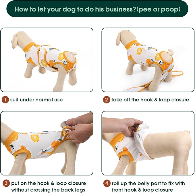 Kuoser Recovery Suit for Dogs Cats, Soft Dog Surgery Suit Female Male Spay | Professional Dog Onesie for Surgery, Substitute E-Collar & Cone, Prevent Licking Dog surgical suit Pet Neuter Suit
