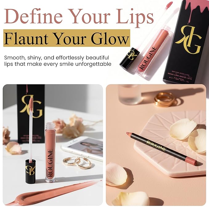 Lip Gloss and Lip Liner Set for Women – Daddy’s Girl Gloss Finish – Smooth Shine Lip Gloss, Soft Glide Lip Liner Pencil – Hydrating Makeup Lip Moisturizer Combo – Vitamin E & Shea Butter