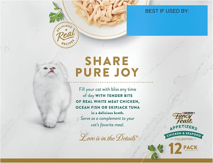 Fancy Feast Lickable Appetizers Grain Free Wet Cat Food Variety Pack - (2 Packs of 12) 1.1 oz. Trays