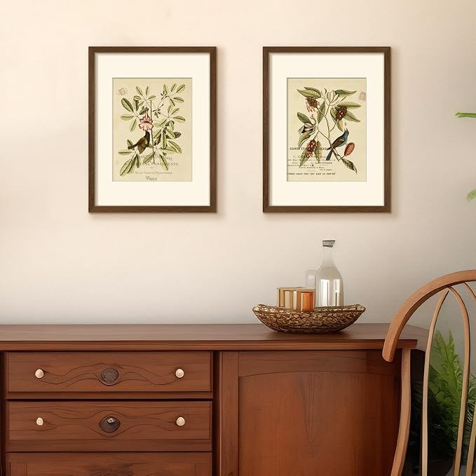 upsimples 12x16 Picture Frame, Gallery Wall Frames Set of 5, Brown | Poster Frame Collage Wall Decor, 8.5x11 Picture Frame with Mat for Family, Baby, Hallway, Christmas