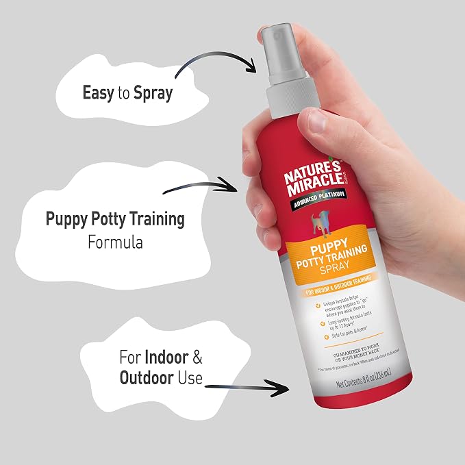 Nature's Miracle Advanced Platinum Puppy Potty Training Spray, 8 oz | Helps Encourage Puppies To Go Where You Want, Lasts Up To 12 Hours, For Indoor & Outdoor Training