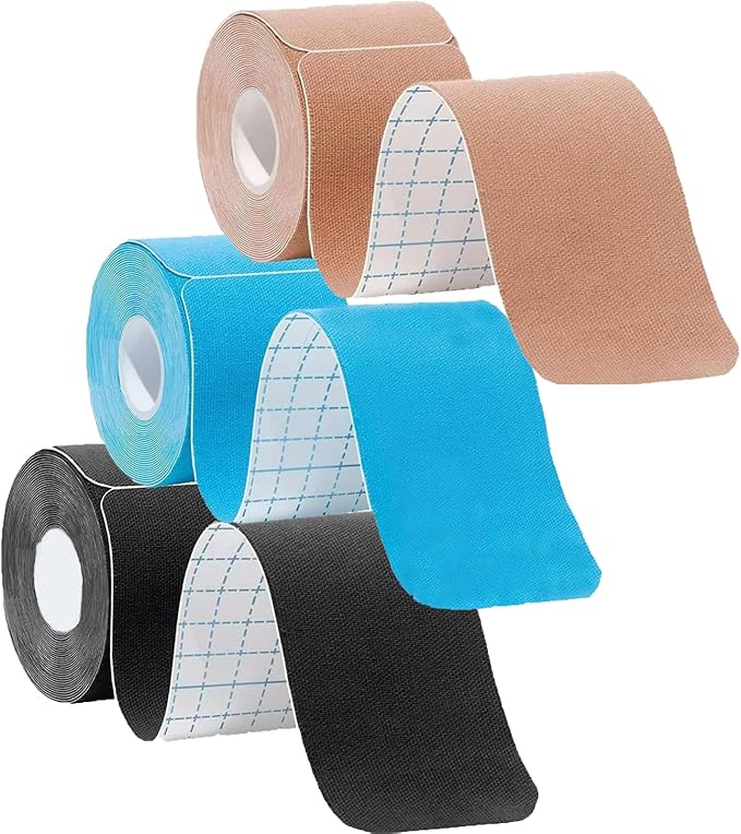 Kinesiology Tape Precut, Athletic Sports Tape Adhesive for Muscles Ankle Neck Knee Shoulder Promotes Recovery and Providing Support, Total 60 Precut Strips (Mix Color)