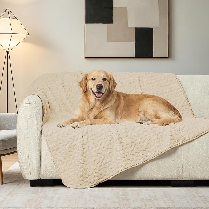 Ameritex Waterproof Dog Blanket Reversible, Leakproof Pet Blanket for Large Dogs, Soft Furniture Sofa Couch Cover Protector Washable, Fleece Cat Throw Bed, Reversible Washable Soft Plush