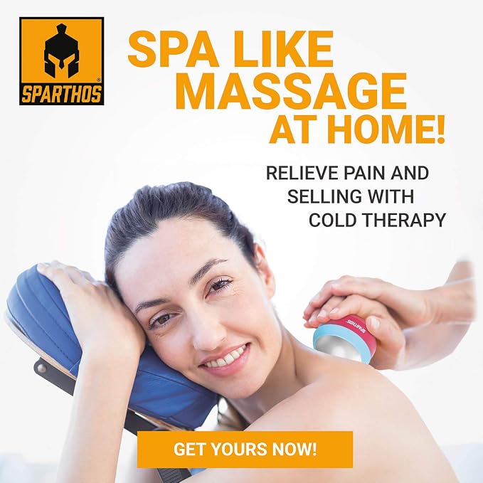 Sparthos Cold Massage Roller Ball - Fitness Cryosphere Massager - Cryo Cryocup Ice Massage Cups - for Muscle, Face, Body Muscles - Manual Polar Icing Cooling Balls - Recoup Message (Wild Pink, 60mm)