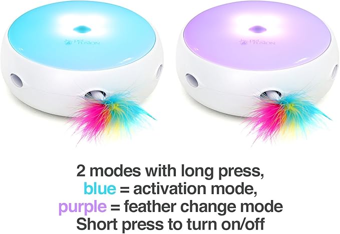 PetFusion Ambush Interactive Electronic Cat Toy Rotating Feather Teaser