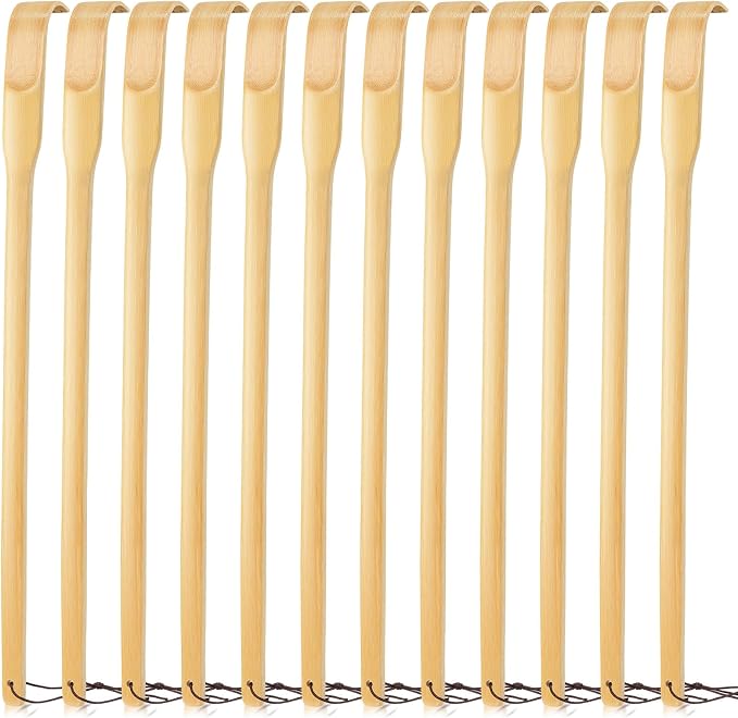 Bamboo Back Scratcher,16.5" Wooden Back Scratchers for Men Women,Strong Sturdy Self-Massager for Scratching Itches On Back, Arm, Leg, Head, Body, Best Gift for Pregnant Women, Elderly（12PCS ）