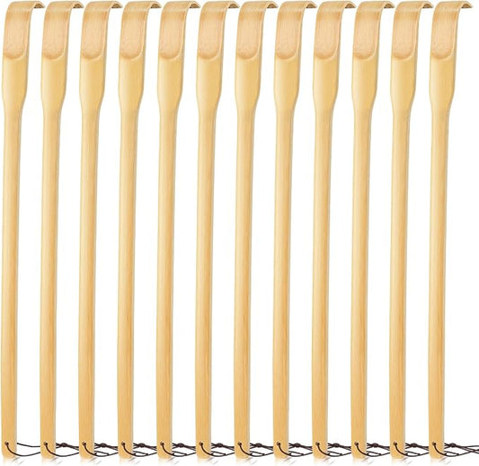 Bamboo Back Scratcher,16.5" Wooden Back Scratchers for Men Women,Strong Sturdy Self-Massager for Scratching Itches On Back, Arm, Leg, Head, Body, Best Gift for Pregnant Women, Elderly（12PCS ）