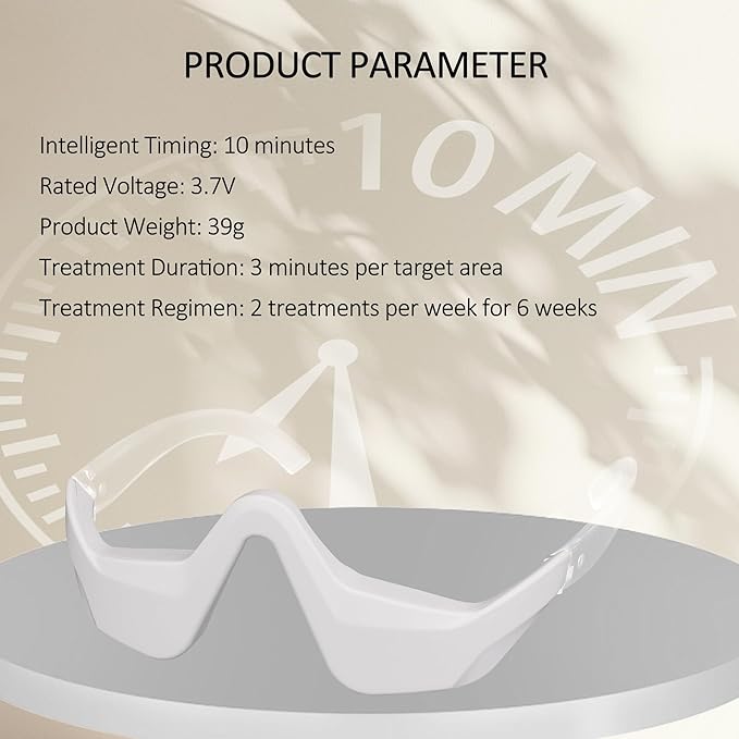 Under Eye Red Light Therapy Device, 4 Modes Red Light Therapy Glasses, Red 650NM Red Light Eye Mask for The Treatment of Eye Bags,Dark Circles, Periorbital Wrinkles and Rhytides