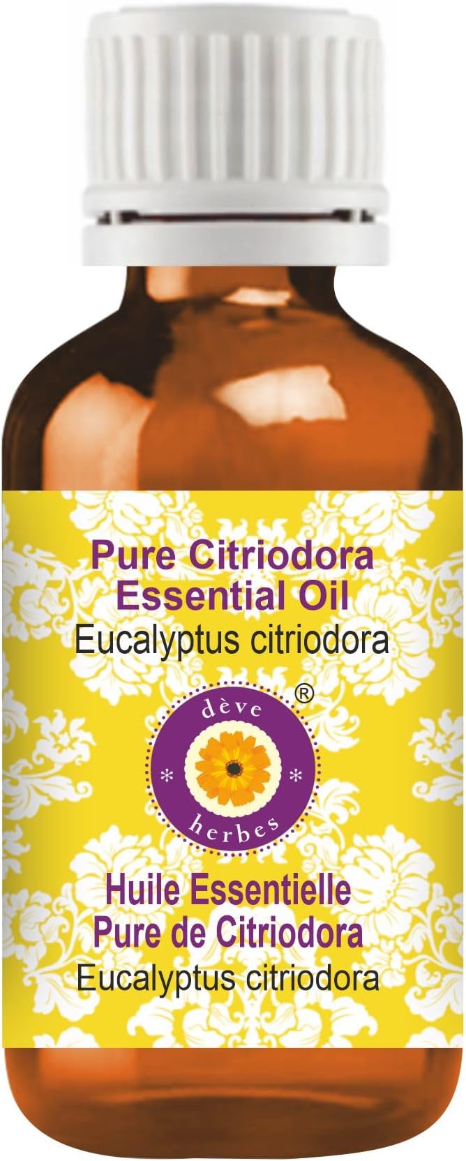 Deve Herbes Pure Citriodora Essential Oil (Eucalyptus citriodora) Steam Distilled 100ml (3.38 oz)