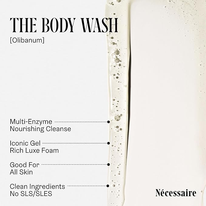 Nécessaire Body Essentials - Skin Care Gift Set For Women + Men - Travel-Size Body Wash, Body Lotion + Deodorant | Dermatologist-Tested. Hypoallergenic | Vegan | Aluminum-Free Deodorant (Olibanum)