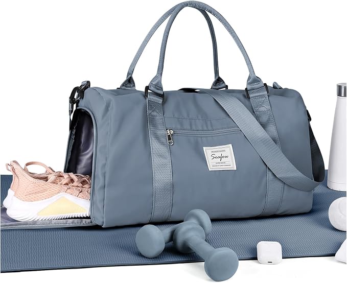 Gym Bags Womens Mens with Shoes Compartment and Wet Pocket Travel Duffel Bag for Women for Plane Sport Gym Tote Bags Swimming Yoga Waterproof Weekend Overnight Carry on Bag Hospital Holdalls