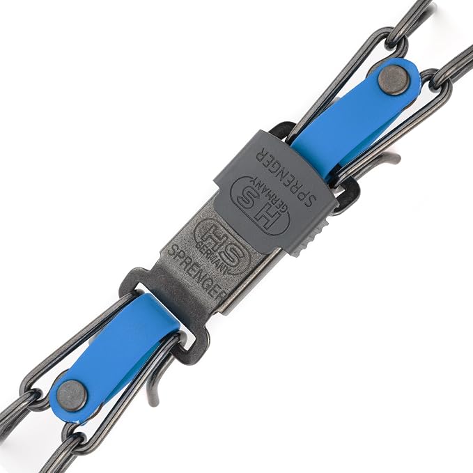 Herm Sprenger Black Stainless Steel Dog Collar with Quick Release ClicLock Buckle O-Ring Biothane Insert Training Collar Made in Germany (Cerulean Blue, 23in x 3.2mm(Neck Size up to19-20in))