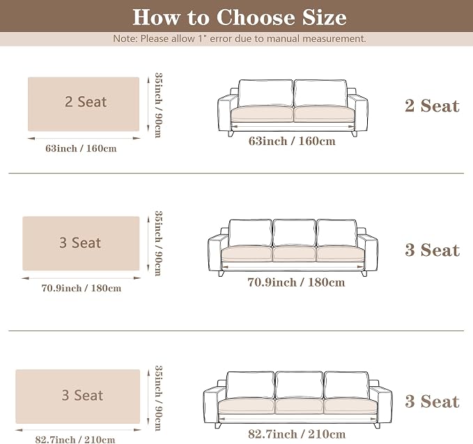 MYSKY HOME Couch Cover L Shape, 100% Waterproof Couch Cover, Couch Covers for Dogs, Non Slip Couch Covers for 3 Cushion Sofa Pet Friendly, Soft Sofa Slipcover Dog Bed Cover Protector, Oat, 35"x70.9"