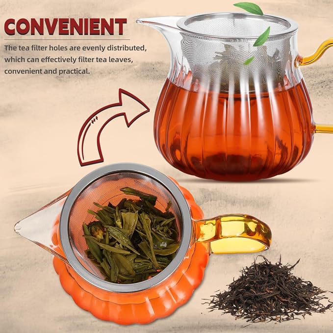 HOMSFOU 4 Pcs Tea Infuser, Stainless Steel Tea Filter, Extra Fine Mesh Loose Leaf Strainer, Large Heat Proof Reusable Teapot for Teapots, Mugs, Cups