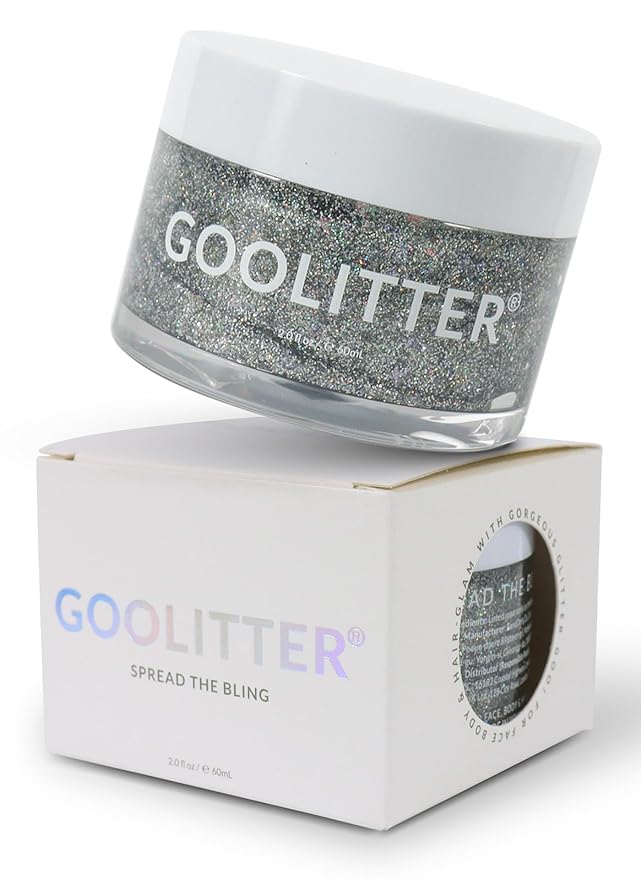 Face, Body & Hair Holographic Silver Glitter Gel [Silver Loogie] 2oz (60mL) | Fine | K-Beauty | Halloween, Festival, EDM, Rave, Party, Concert, Costume Makeup | Vegan, Cruelty Free