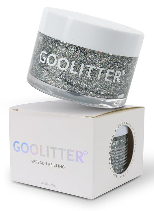 Face, Body & Hair Holographic Silver Glitter Gel [Silver Loogie] 2oz (60mL) | Fine | K-Beauty | Halloween, Festival, EDM, Rave, Party, Concert, Costume Makeup | Vegan, Cruelty Free