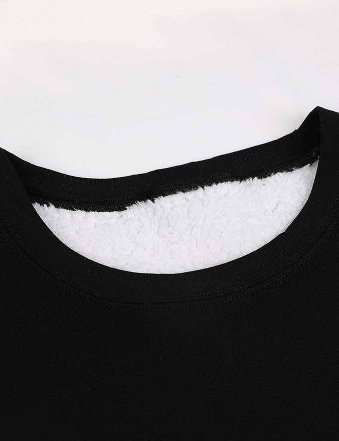 Yeokou Women Warm Sherpa Lined Fleece Crewneck Sport Sweatshirt Pullover Loungewear